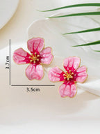 Tie Dye Drip Flower Asymmetric Stud Earrings – Jewellery for Women