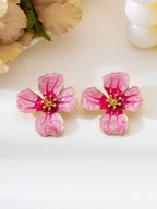 Tie Dye Drip Flower Asymmetric Stud Earrings – Jewellery for Women