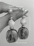 Vintage Tie Dye Acrylic Drop Earrings – Statement Jewellery for Women