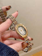 Oval Green Dial Bracelet Watch – Minimalist Dress Watch for Women