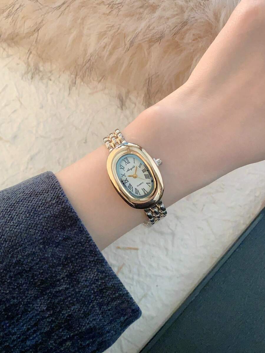 Oval Green Dial Bracelet Watch – Minimalist Dress Watch for Women