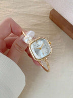 Oval Green Dial Bracelet Watch – Minimalist Dress Watch for Women