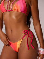 Floral Print Tie Side Bikini Bottoms – Summer Beach Vacation Swimwear
