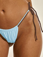 Twisted Double Strap Tie Side Thong Bikini Bottoms – Summer Beach Vacation Swimwear