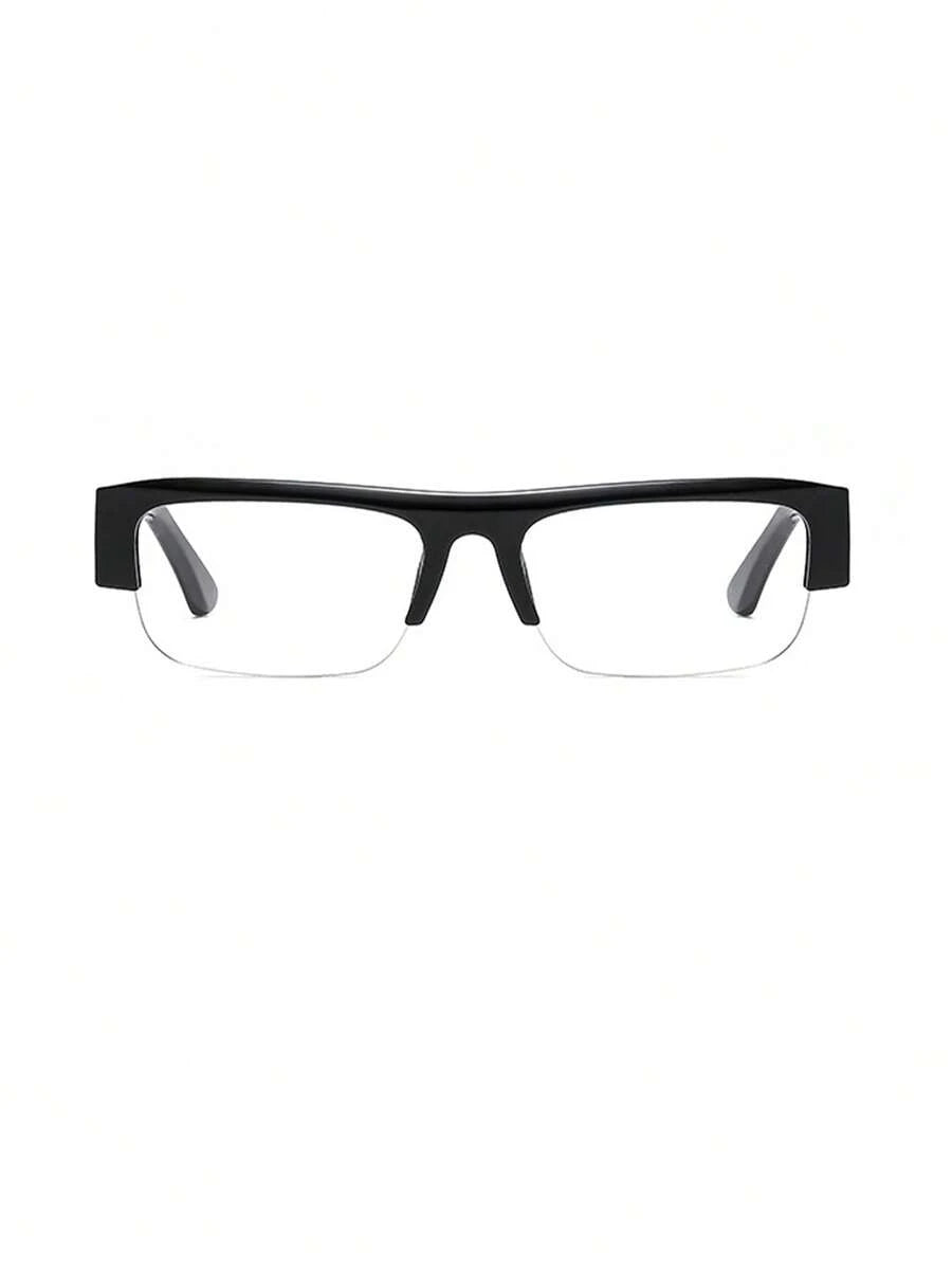 Rectangular Half-Frame Clear Glasses – Retro Eyewear for Women