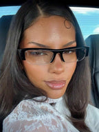 Rectangular Half-Frame Clear Glasses – Retro Eyewear for Women