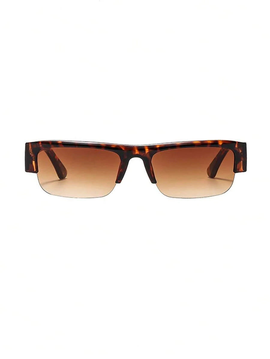 Rectangular Half-Frame Clear Glasses – Retro Eyewear for Women