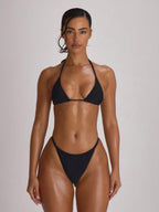 Micro Triangle Halterneck Tie Bikini Top – Summer Beach Vacation Swimwear