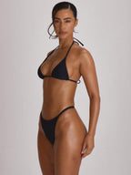 Micro Triangle Halterneck Tie Bikini Top – Summer Beach Vacation Swimwear