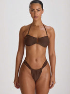 Thick Strap Ruched Cheeky Bikini Bottoms – Summer Beach Vacation Swimwear