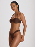 Thick Strap Ruched Cheeky Bikini Bottoms – Summer Beach Vacation Swimwear