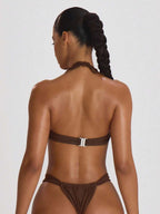 Thick Strap Ruched Cheeky Bikini Bottoms – Summer Beach Vacation Swimwear
