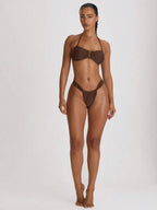Thick Strap Ruched Cheeky Bikini Bottoms – Summer Beach Vacation Swimwear