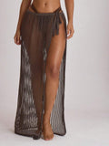 Crochet Knit Maxi Sarong Beach Cover-Up – Summer Vacation Swimwear