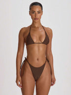 Micro Triangle Halterneck Tie Bikini Top – Summer Beach Vacation Swimwear