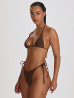 Micro Triangle Halterneck Tie Bikini Top – Summer Beach Vacation Swimwear