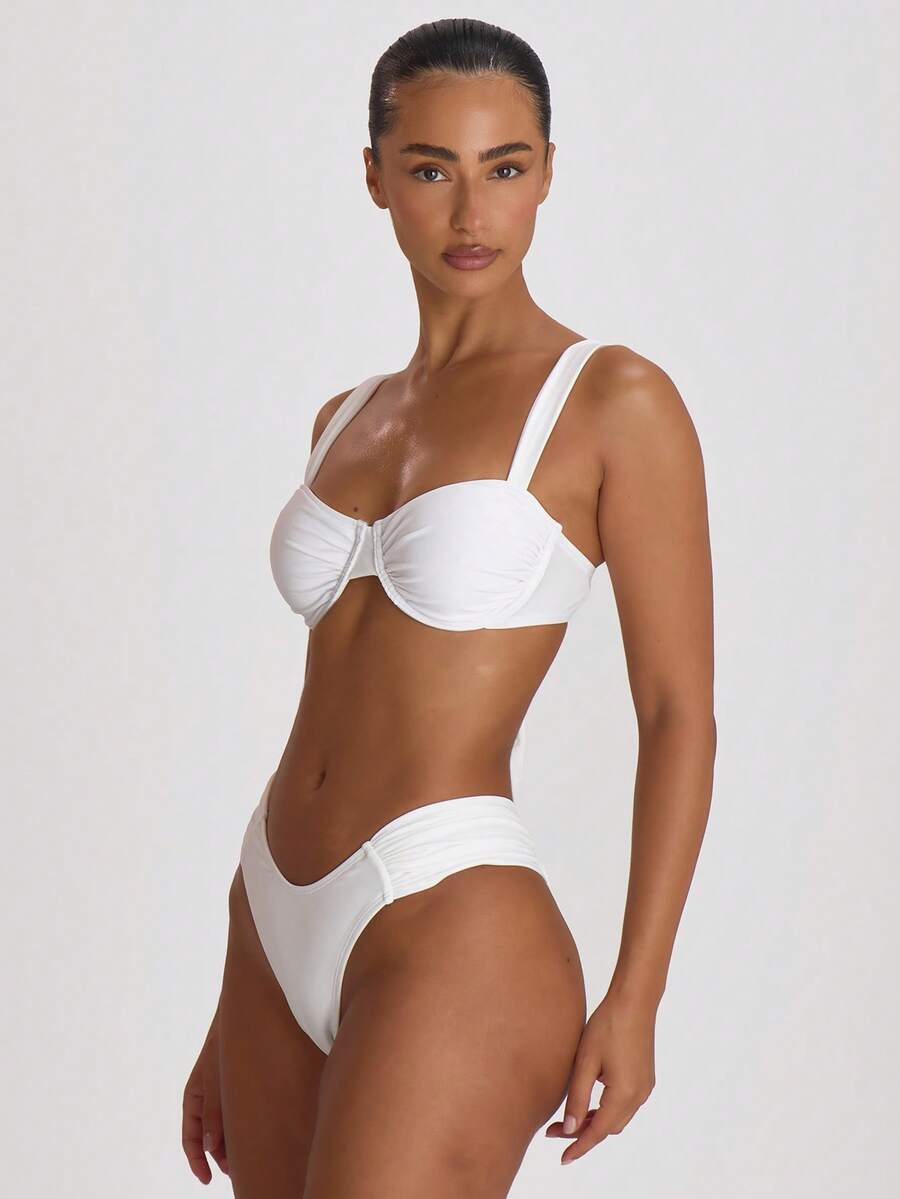 Ruched Side Cheeky Bikini Bottoms – Summer Beach Vacation Swimwear