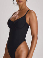 Underwire Cup High Leg Cheeky One-Piece Swimsuit – Boho Summer Beach Swimwear