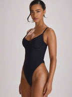 Underwire Cup High Leg Cheeky One-Piece Swimsuit – Boho Summer Beach Swimwear