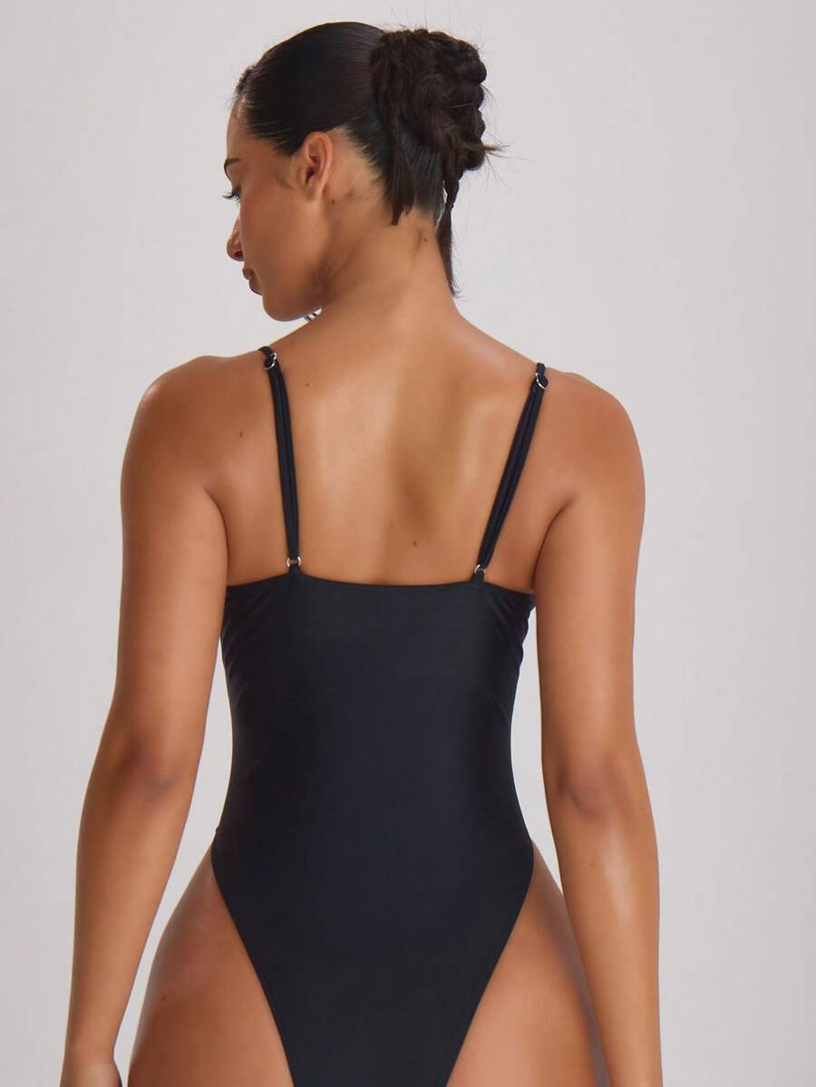 Underwire Cup High Leg Cheeky One-Piece Swimsuit – Summer Beach Vacation Swimwear