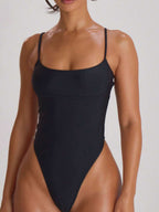 Strappy Binding High Leg Cheeky Swimsuit – Summer Beach Vacation Swimwear