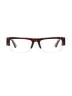 Rectangular Half-Frame Clear Glasses – Retro Eyewear for Women