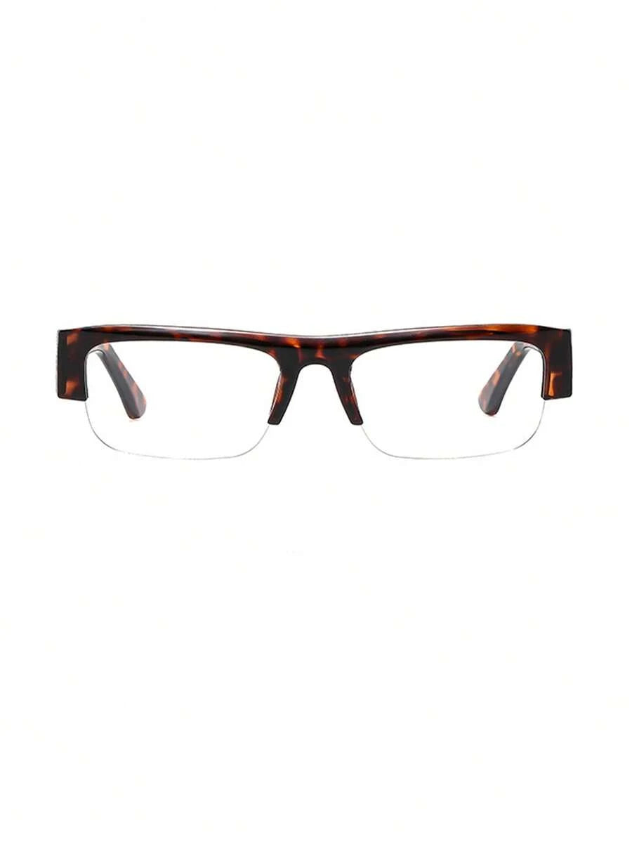 Rectangular Half-Frame Clear Glasses – Retro Eyewear for Women