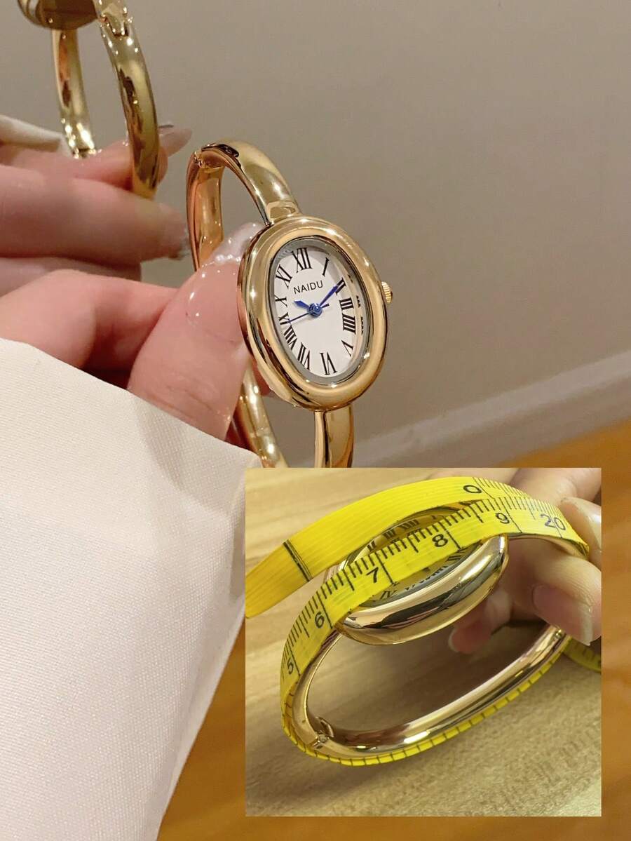 Oval Green Dial Bracelet Watch – Minimalist Dress Watch for Women