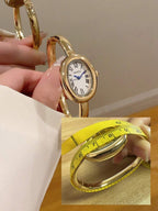 Oval Green Dial Bracelet Watch – Minimalist Dress Watch for Women