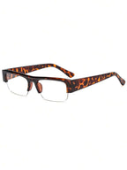 Rectangular Half-Frame Clear Glasses – Retro Eyewear for Women