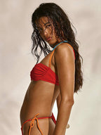 Twisted Double Strap Tie Side Thong Bikini Bottoms – Summer Beach Vacation Swimwear