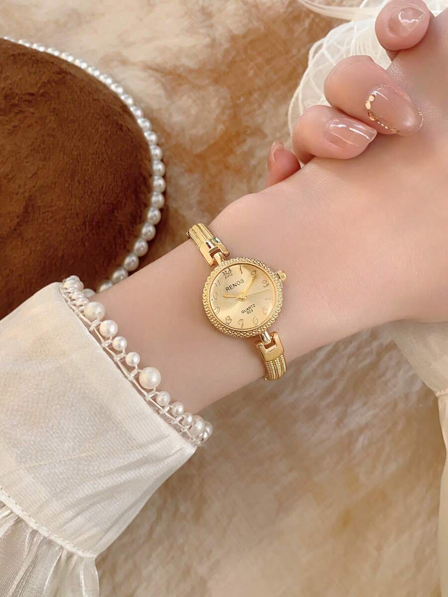 Oval Green Dial Bracelet Watch – Minimalist Dress Watch for Women