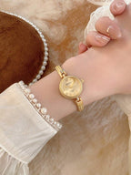 Oval Green Dial Bracelet Watch – Minimalist Dress Watch for Women