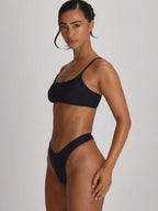 High Leg Dipped Front Thong Bikini Bottoms – Summer Beach Vacation Swimwear