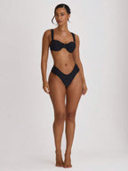 Underwire Ruched Cup Push-Up Bikini Top – Summer Beach Vacation Swimwear