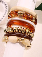 Vintage Resin Beaded Bracelet Stack – Fashion Jewellery for Women
