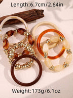 Vintage Resin Beaded Bracelet Stack – Fashion Jewellery for Women