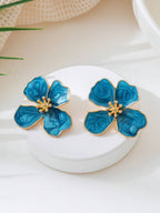 Tie Dye Drip Flower Asymmetric Stud Earrings – Jewellery for Women