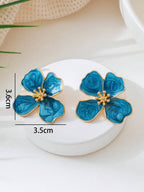 Tie Dye Drip Flower Asymmetric Stud Earrings – Jewellery for Women