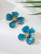 Tie Dye Drip Flower Asymmetric Stud Earrings – Jewellery for Women