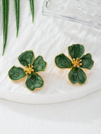 Tie Dye Drip Flower Asymmetric Stud Earrings – Jewellery for Women