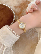 Oval Green Dial Bracelet Watch – Minimalist Dress Watch for Women