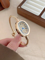 Oval Green Dial Bracelet Watch – Minimalist Dress Watch for Women