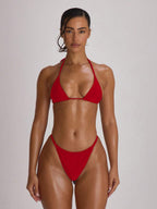 Micro Triangle Halterneck Tie Bikini Top – Summer Beach Vacation Swimwear