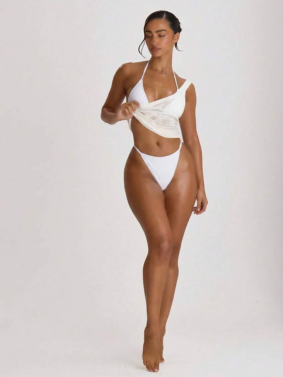 Micro Triangle Halterneck Tie Bikini Top – Summer Beach Vacation Swimwear
