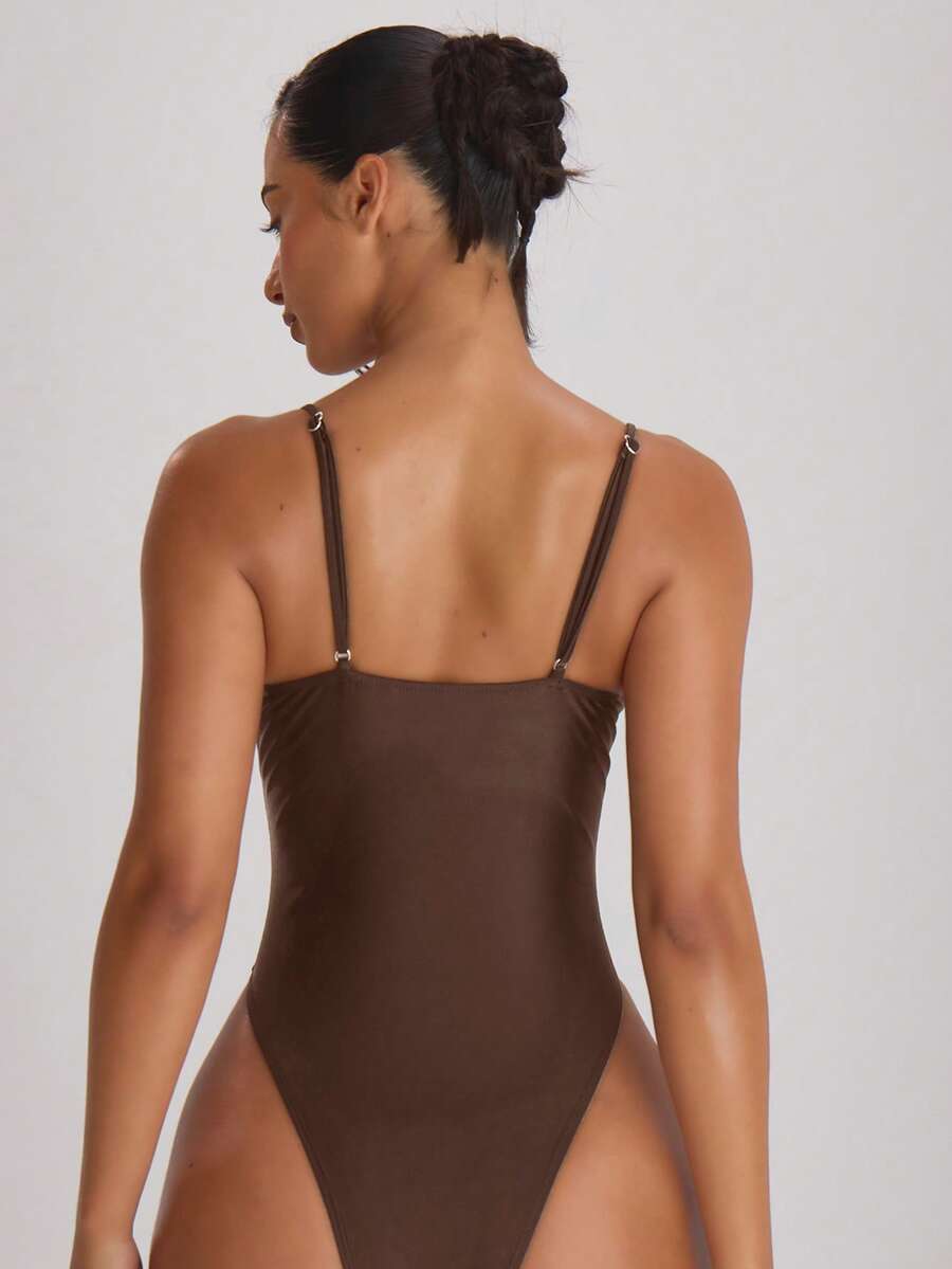 Underwire Cup High Leg Cheeky One-Piece Swimsuit – Boho Summer Beach Swimwear