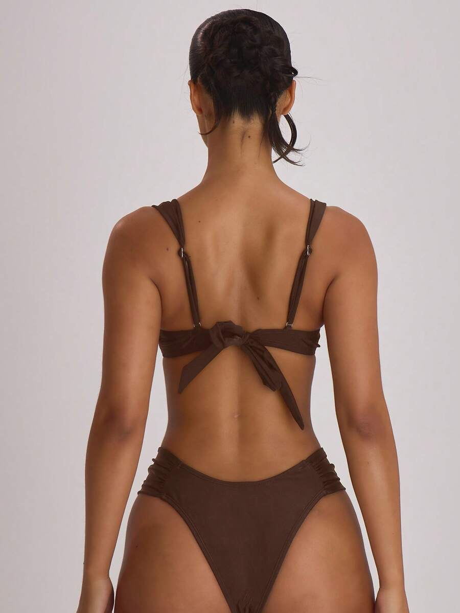 Ruched Side Cheeky Bikini Bottoms – Summer Beach Vacation Swimwear