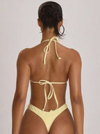 High Leg Dipped Front Thong Bikini Bottoms – Summer Beach Vacation Swimwear