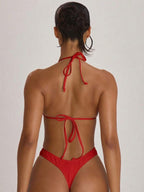 High Leg Dipped Front Thong Bikini Bottoms – Summer Beach Vacation Swimwear