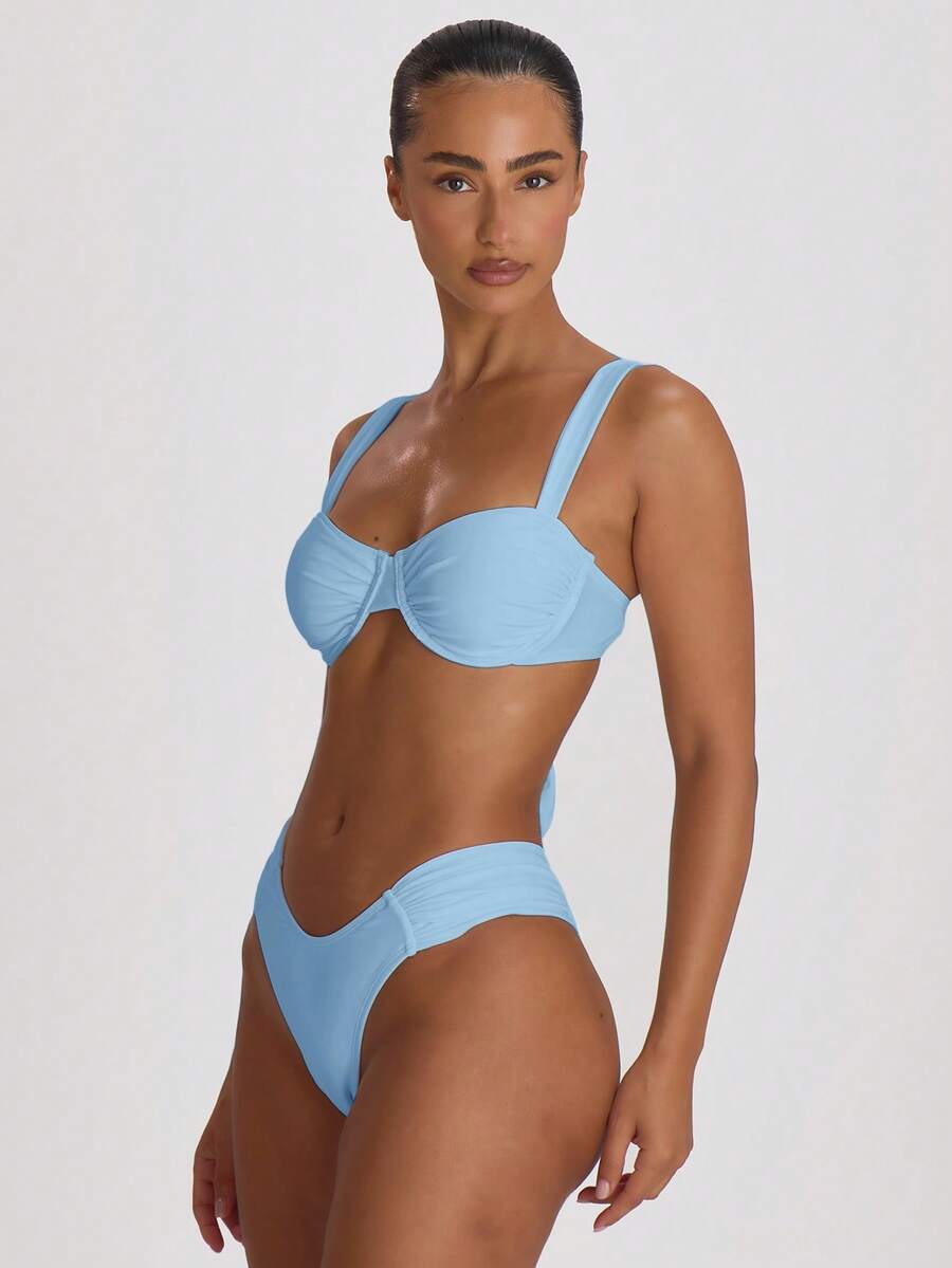 Ruched Side Cheeky Bikini Bottoms – Summer Beach Vacation Swimwear